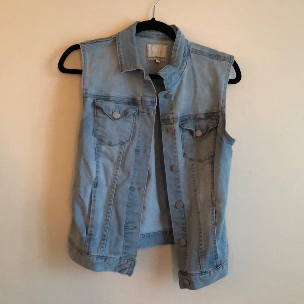 Calvin Klein Light Wash Denim Vest